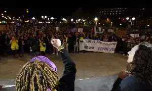 Cientos de personas se manifiestan durante el 8M, Día Internacional de la Mujer, a 8 de marzo de marzo de 2023, en Bilbao, Vizcaya.