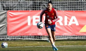 Fotografía de archivo de Jenni Hermoso durante un entrenamiento con la selección española, a 15 de febrero de 2022.
