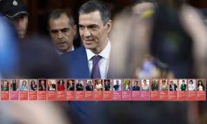 El secretario general del PSOE, Pedro Sánchez (c), abandona el Congreso de los Diputados tras haber prosperado su investidura, este jueves en Madrid. EFE/ Rodrigo Jiménez.