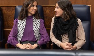 JUNTS;AMNISTÍALas número uno y dos de Podemos, Ione Belarra e Irene Montero, este miércoles en el Congreso. Eduardo Parra / Europa Press