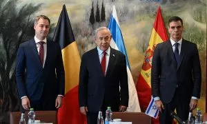 Pedro Sánchez con Benjamin Netanyahu