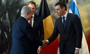 El presidente del Gobierno, Pedro Sánchez, en la reunión con el primer ministro Israelí, Benjamin Netanyahu, en Jerusalén, a 23 de noviembre de 2023.
