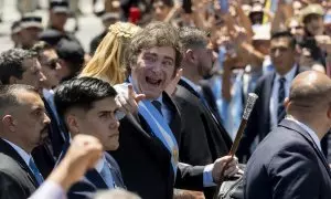 El presidente de Argentina, Javier Milei, el día de su investidura.