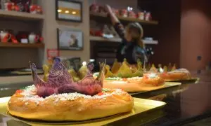 Tortells de reis preparats per vendre en un pastisseria de Barcelona