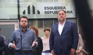 El president d'ERC, Oriol Junqueras, i el president del Govern, Pere Aragonès
