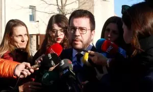 Pere Aragonès comparece ante los medios en Vilabrareix para valorar el espionaje del CNI.