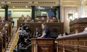 La portavoz de Junts en el Congreso, Miriam Nogueras,  en el Congreso de los Diputados, a 30 de enero de 2024, en Madrid.