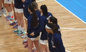 Captura de las jugadoras de Israel al no recibir el saludo de Irlanda.