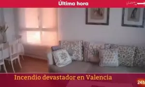 Imágenes del incendio grabadas por la cámara de vigilancia de una de las viviendas afectadas.