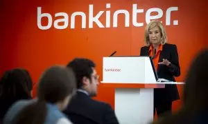 La consejera delegada de Bankinter, María Dolores Dancausa, durante la presentación de los resultados anuales del banco en 2023. E.P./Juan Barbosa