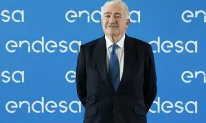 El consejero delegado de Endesa, José Bogas, durante la rueda de prensa para comentar los resultados anuales de la compañía en el ejercicio 2023. E.P./Marta Fernández