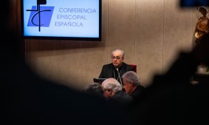 8/3/24 - El secretario general de la CEE, el obispo Cesar García Magan, celebra su 124ª Asamblea Plenaria, en la sede de la Conferencia Episcopal Española (CEE), a 4 de marzo de 2024, en Madrid.