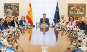 Pedro Sánchez preside la primera reunión de Consejo de Ministros de la XV legislatura, a 22 de noviembre de 2023, en Madrid.