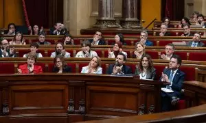 El pleno del debate a la totalidad de Presupuestos catalanes de 2024 en el Parlament, en Barcelona.