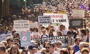 Imagen de archivo de la manifestación en Málaga a favor de una sanidad pública el otoño pasado.