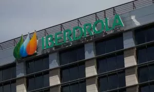 Fachada de la sede de Iberdrola, a 31 de marzo de 2023, en Madrid (España).