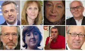 Los ocho consejeros y consejeras que quedan en el Consejo de Administración de RTVE tras la destitución de Elena Sánchez este 26 de marzo de 2024.