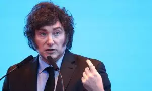 El presidente argentino, Javier Milei, durante un evento empresarial en Buenos Aires, a 26 de marzo de 2024.