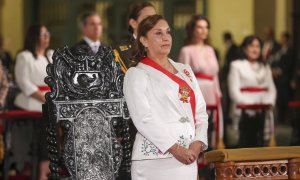 02/04/2024 La presidenta interina de Perú, Dina Boluarte, asiste a una misa en la Catedral de la Independencia, a 28 de julio de 2023.