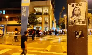 Centro de Lima, a unos metros de una jornada de rechazo a la dictadura de Fujimori, al cumplirse 32 años del autogolpe del 5 de abril.