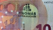 La PAH marca los billetes para mentalizar contra los desahucios