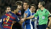 Luis Suárez, sancionado con dos partidos por su altercado con los jugadores del Espanyol en el túnel