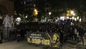 Concentración contra el desalojo del edificio que okupó el Patio Maravillas este sábado en Malasaña