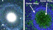 Primera imagen de una galaxia con doble anillo y núcleo no conectados