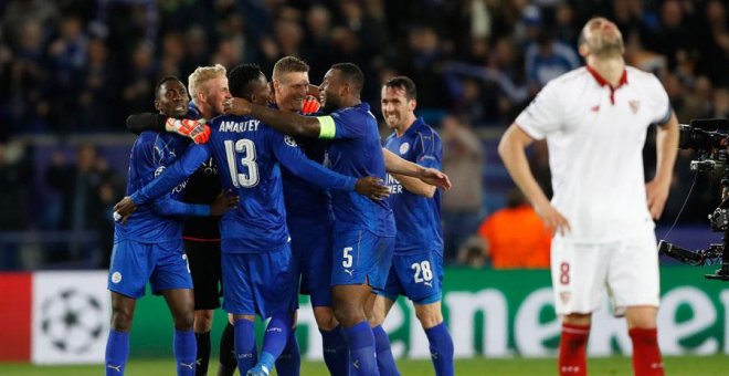 Un Sevilla irreconocible se estrella en Leicester y dice adiós a la Champions