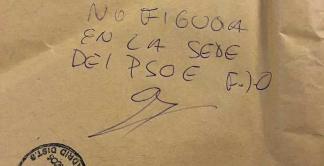 ¿Un sobre para Pedro Sánchez? "No figura en la sede del PSOE"