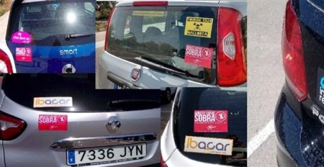 Pegan en mil coches de alquiler de Mallorca adhesivos contra el turismo masivo