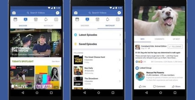 Facebook presenta 'Watch', su propia plataforma de series y programas originales