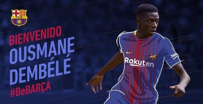 El Barcelona confirma el fichaje de Dembélé por 105 millones más 40 variables