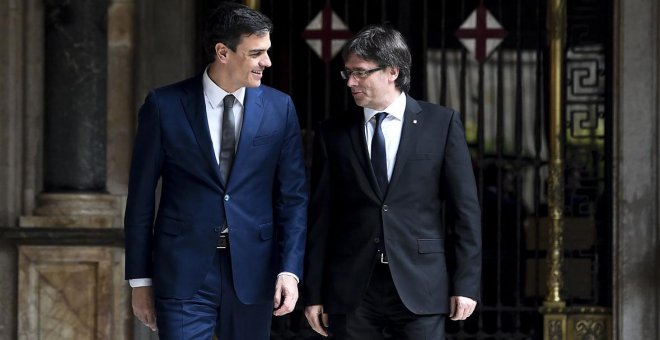 Sánchez comió con Puigdemont un día antes de la manifestación de Barcelona