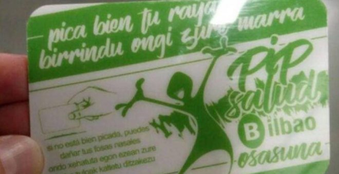 Bilbao retira una campaña que 'aconseja' a los consumidores de droga cómo esnifar bien una raya