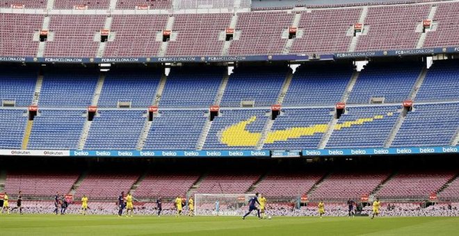 El Barça-Las Palmas se ha jugado a puerta cerrada tras las cargas en Catalunya