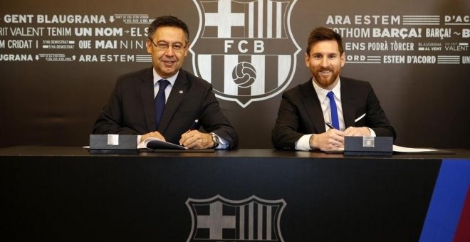 Messi renueva con el FC Barcelona hasta 2021