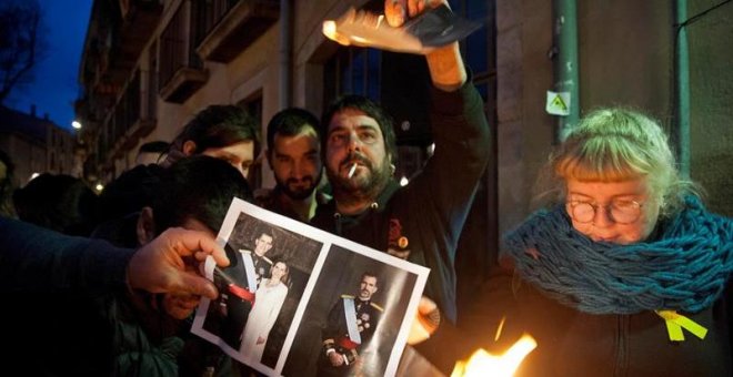 La Audiencia Nacional enmarca la quema de fotos del rey en Girona en la libertad de expresión