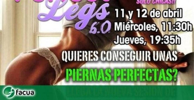 Facua pide expedientar a un gimnasio de Sevilla por "publicidad sexista y vejatoria hacia las mujeres"