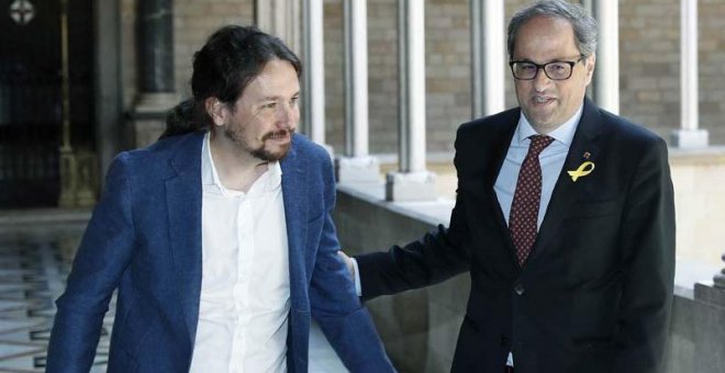 Pablo Iglesias: "Me consta que la vía unilateral no está en la agenda de Torra"