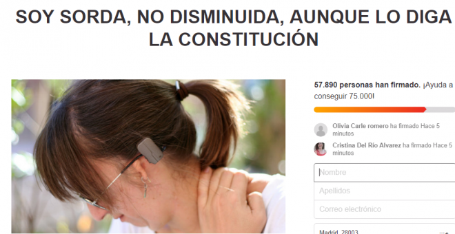 "Soy sorda, no disminuida, aunque lo diga la Constitución"