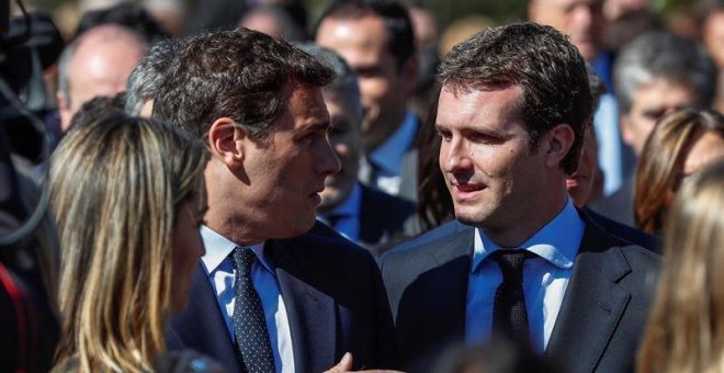 Rivera busca arrimarse al PP y el partido de Casado desconfía de su estrategia: "Es un partido veleta, no es de fiar"