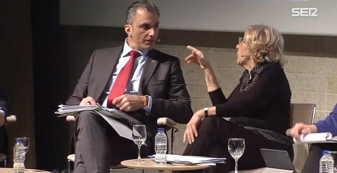 El rifirrafe entre Carmena y Ortega Smith durante el debate: "No me interrumpas"