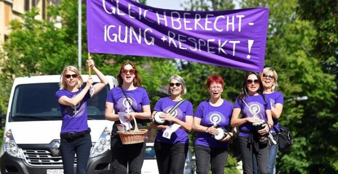 Las suizas van a la huelga para denunciar que tampoco su país es igualitario