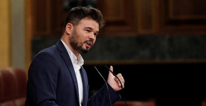 Rufián demana diàleg al Govern espanyol i critica l'enfrontament entre Sánchez i Iglesias: "És l'esquerra traient-se els ulls"