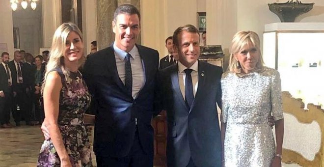 Sánchez es recibido por Macron a su llegada a la cumbre del G7
