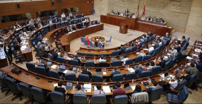 La Asamblea de Madrid aprueba una iniciativa de Vox, con el sí de PP y Cs, que pide ilegalizar a partidos independentistas