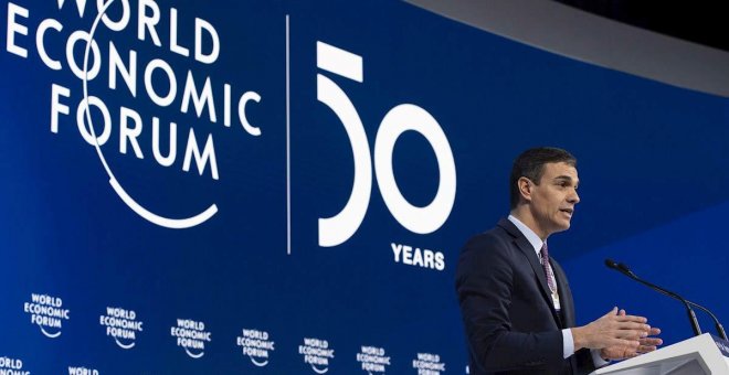 Pedro Sánchez defiende en Davos una "justicia fiscal" que redistribuya la riqueza
