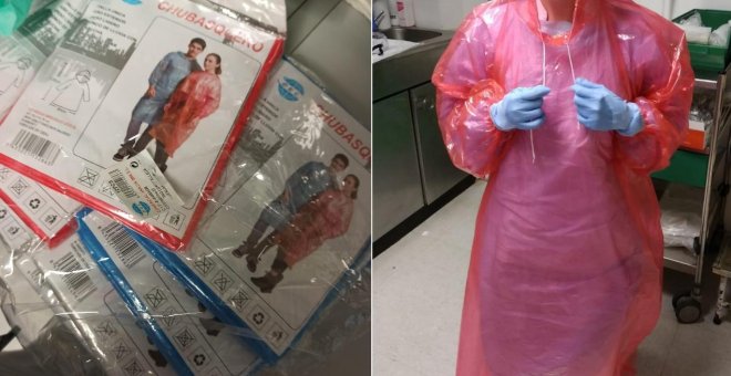 Chubasqueros, bolsas de basura y gorros de ducha: así atienden las enfermeras de Madrid a pacientes con covid-19