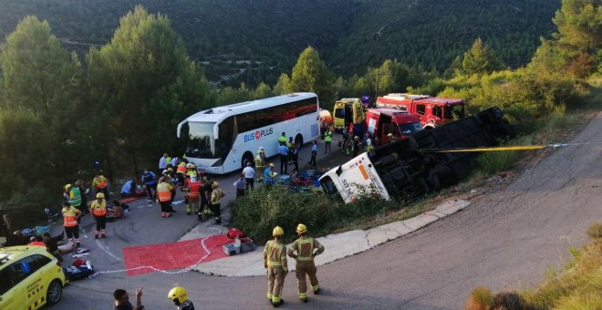 El mal estado del camino pudo causar el accidente de autobús en Barcelona, que deja dos heridos graves